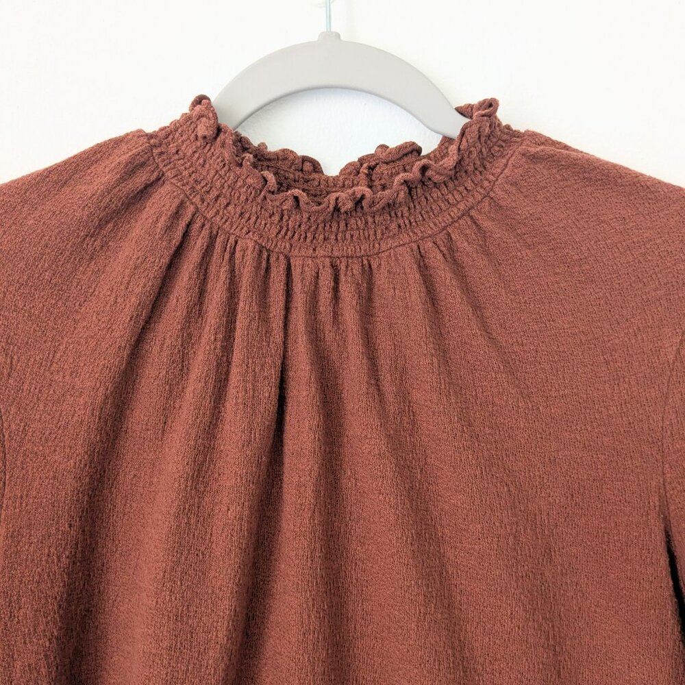 Madewell Texture & Thread Ruffled Mockneck Top - Picture 3 of 5